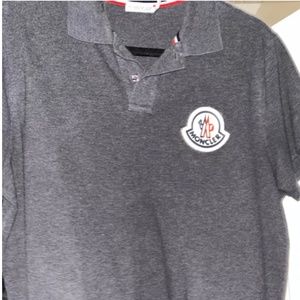 Moncler Grey mens pique polo t shirt Size L. $370